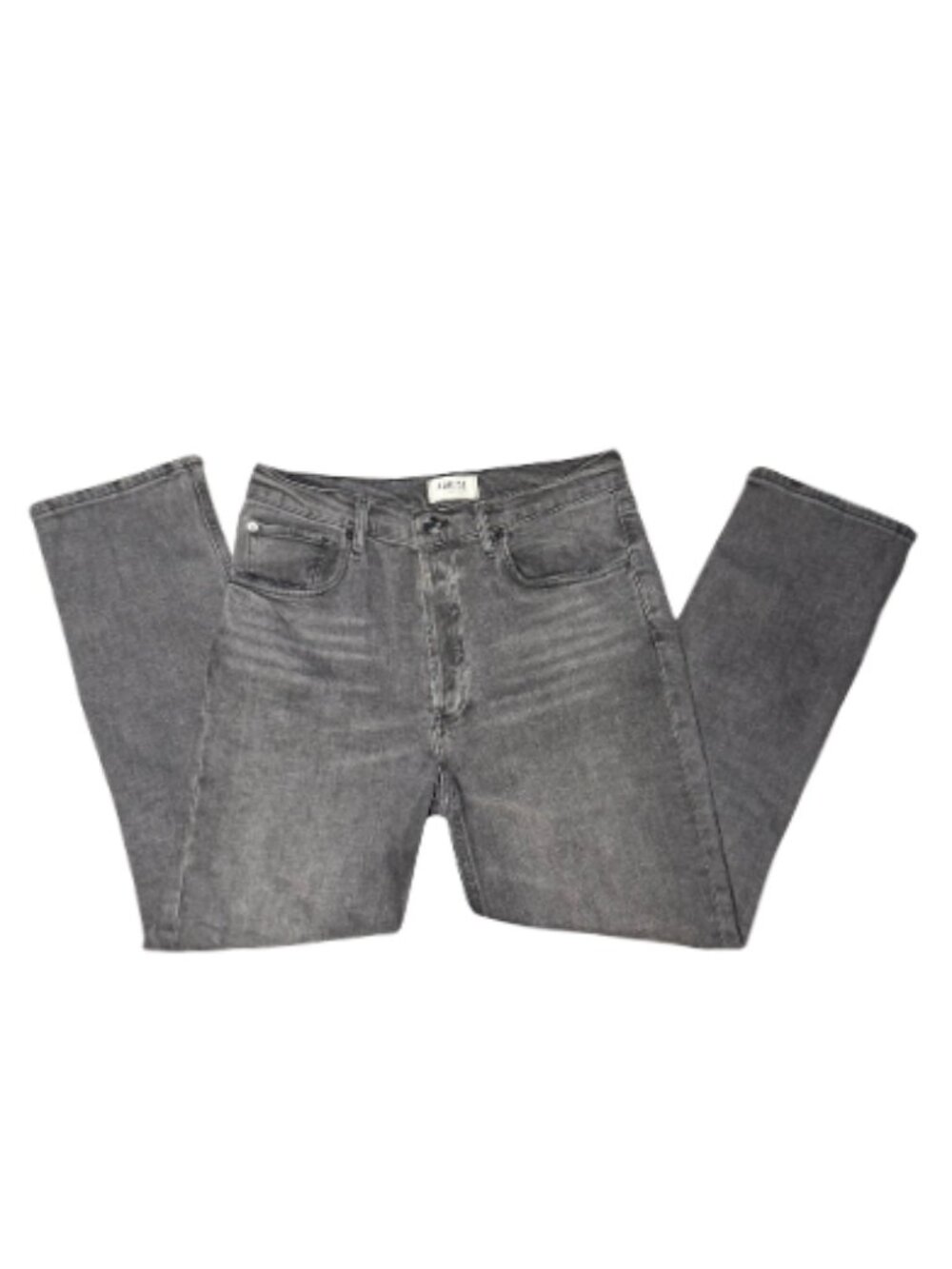 Agolde Riley High Rise Straight Crop Jeans - Black (Size 28)